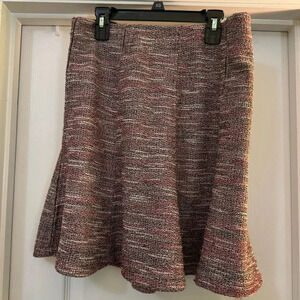 Loft Red White Blue Tweed Skirt